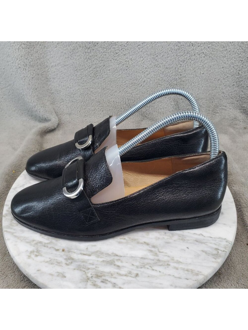 Corso Como Shoes Womens Size 7 Clarrah Black Leather Loafers *Read*